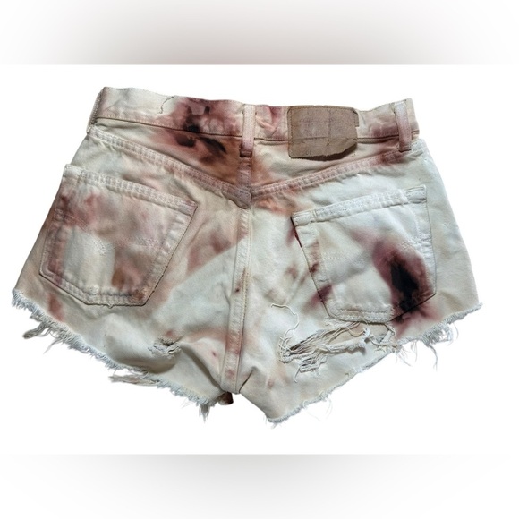 Levi Vintage Bleached Tie-Dye Distressed Jean Shorts Sz 28 (6/7)​​​​ - Picture 7 of 9